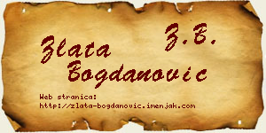 Zlata Bogdanović vizit kartica